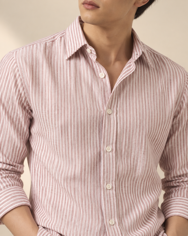 Ilyzly Pink Vertical Stripe Button-Down Shirt
