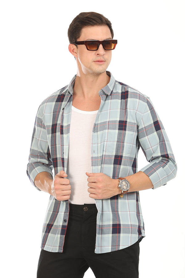 Gridline Checkered Shirt - Green x Red