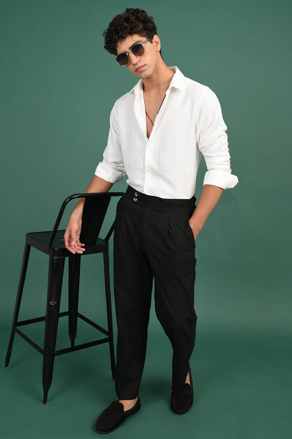 White Vertical Striped Shirt