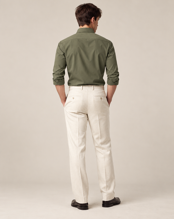 Ilyzly Olive Green Classic Satin Plain Formal Shirt