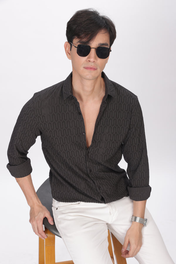 Ash - Modern Fit Textured Shirt