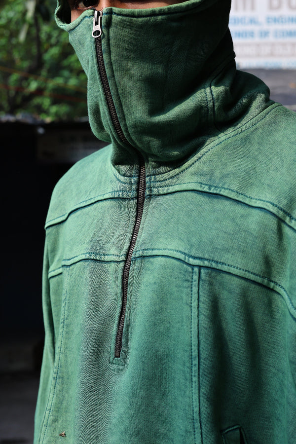 Green Zipper Winter Hoodie