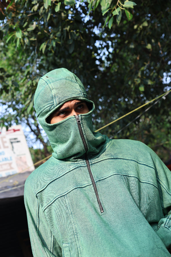 Green Zipper Winter Hoodie