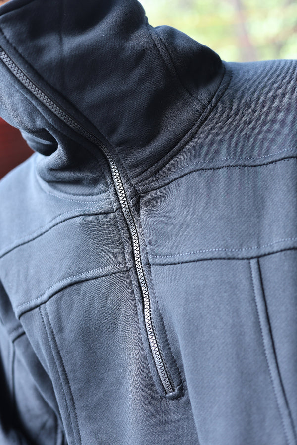 Black Zipper Winter Hoodie