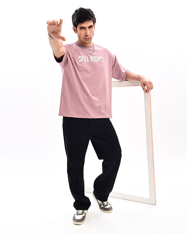 Ilyzly light pink Still Rising Printed T Shirt