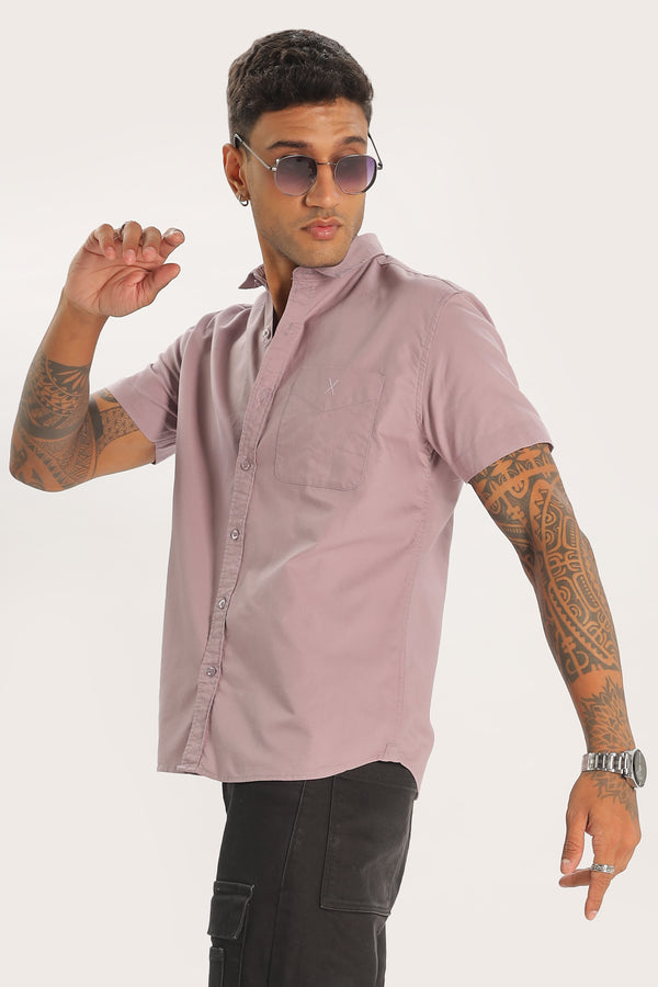Light Purple Half Sleeve Regular Fit Shirt