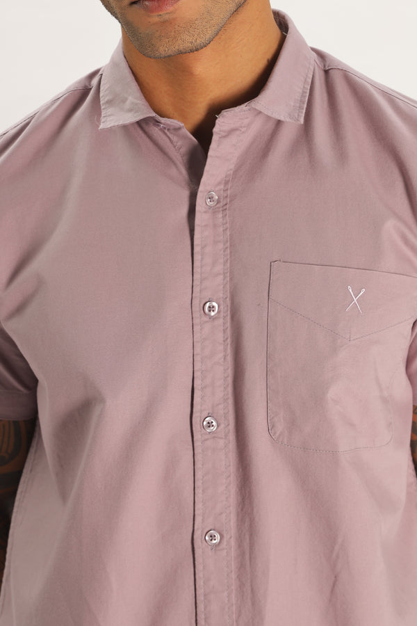 Light Purple Half Sleeve Regular Fit Shirt