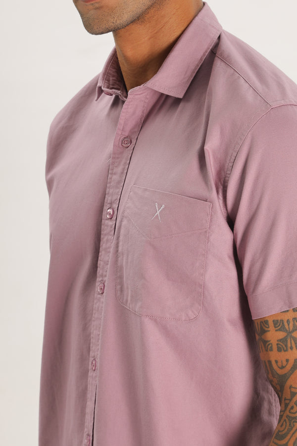 Peach Half Sleeve Regular Fit Shirt