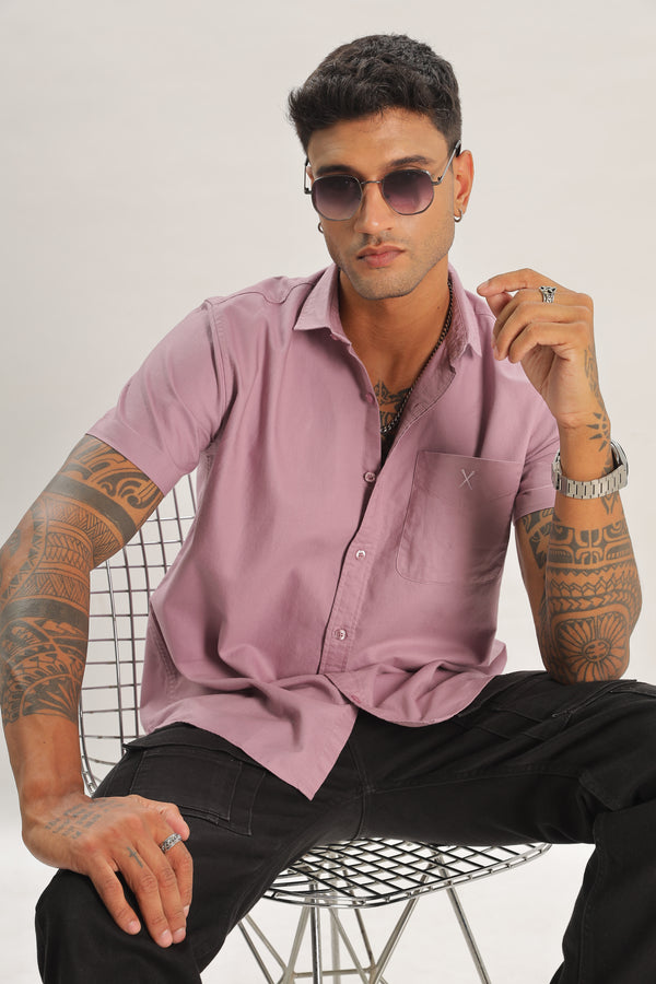 Peach Half Sleeve Regular Fit Shirt