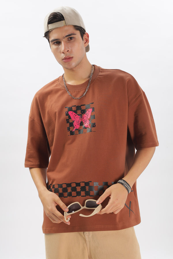 Transcendence Over Sized T-Shirt - Brown