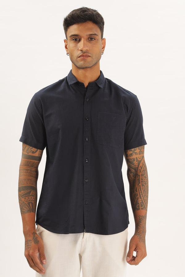 Black Half Sleeve Regular Fit Shirt