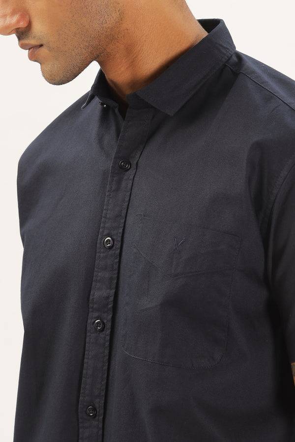 Black Half Sleeve Regular Fit Shirt