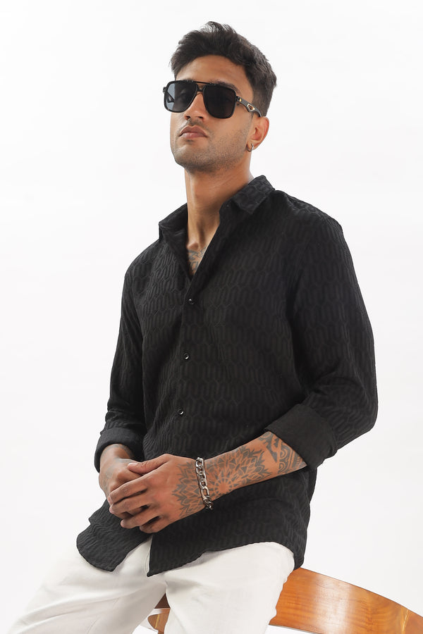 Black - Modern Fit Textured Shirt