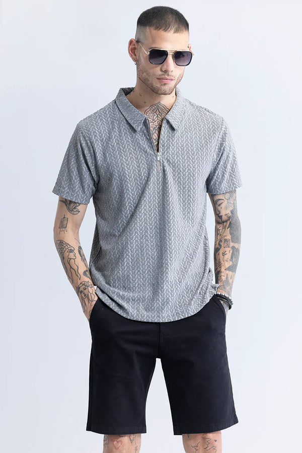 verti-zip grey t- shirt
