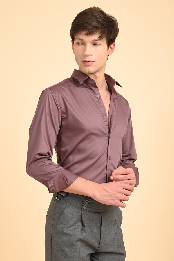 ILYZLY Violet Plain Full Sleeve Shirt