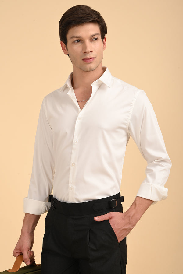 ILYZLY White Plain Full Sleeve Shirt