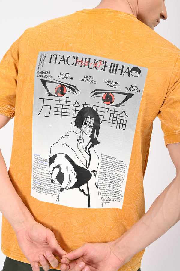 Yellow Anime Half Sleeve T-shirt