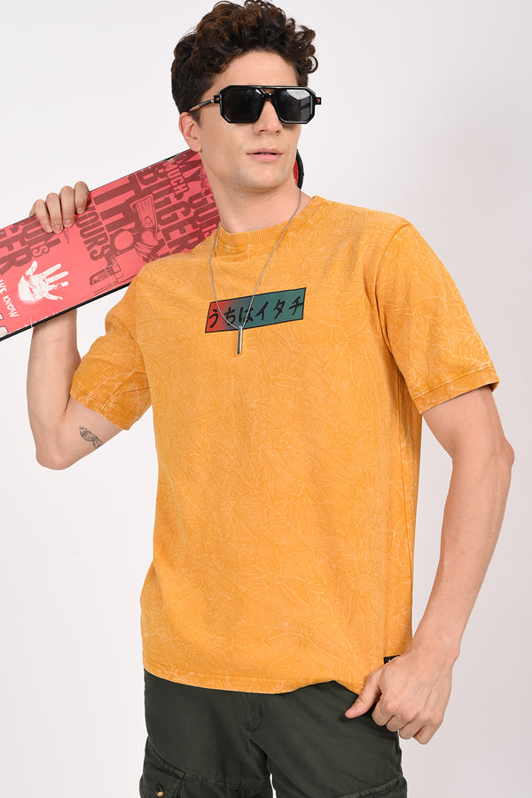 Yellow Anime Half Sleeve T-shirt