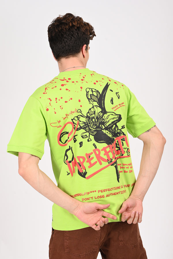 Green Imperfect Half Sleeve T-shirt