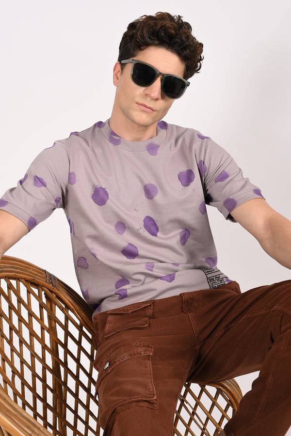 Light Purple Snoop Dog Half Sleeve T-shirt