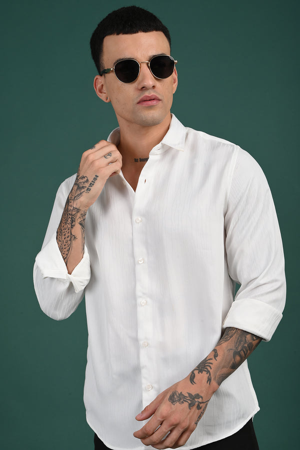 White Lines Pattern Design Shirt