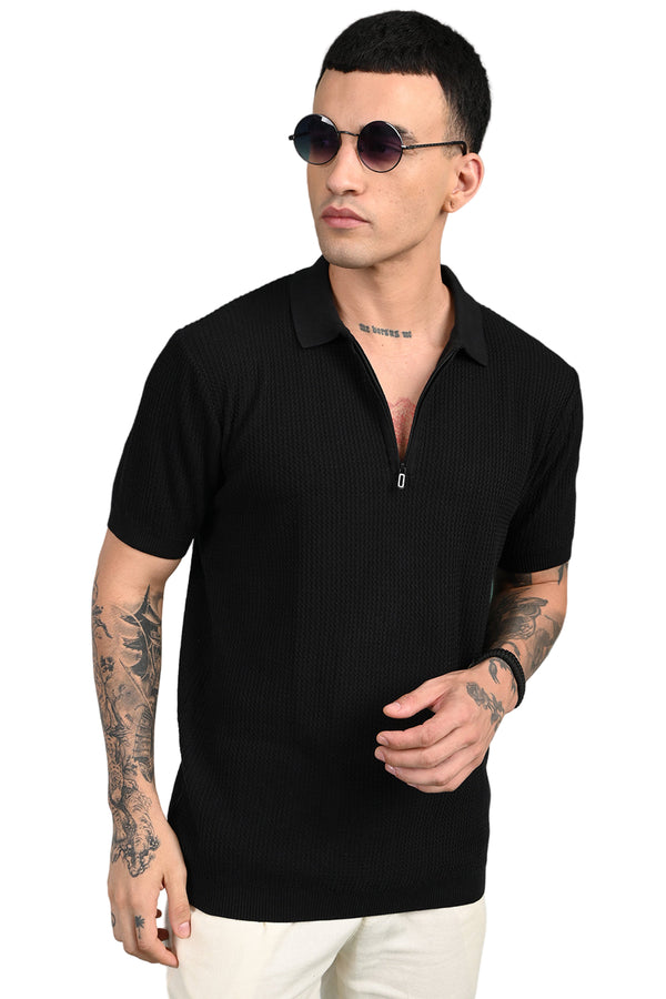 Black Quarter Zip T-Shirt