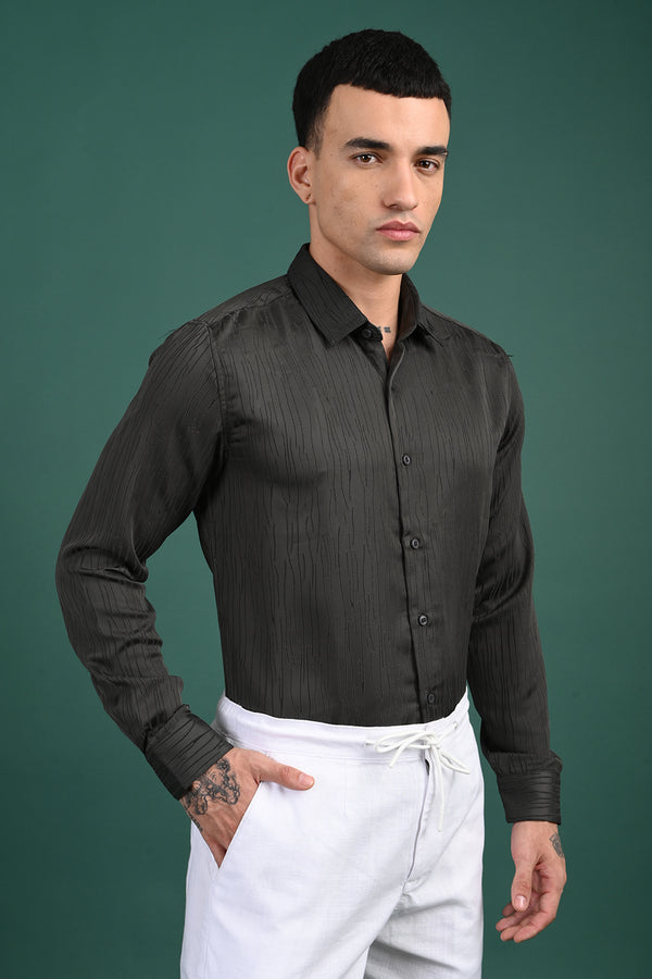 Grey Lines Pattern Design Shirt