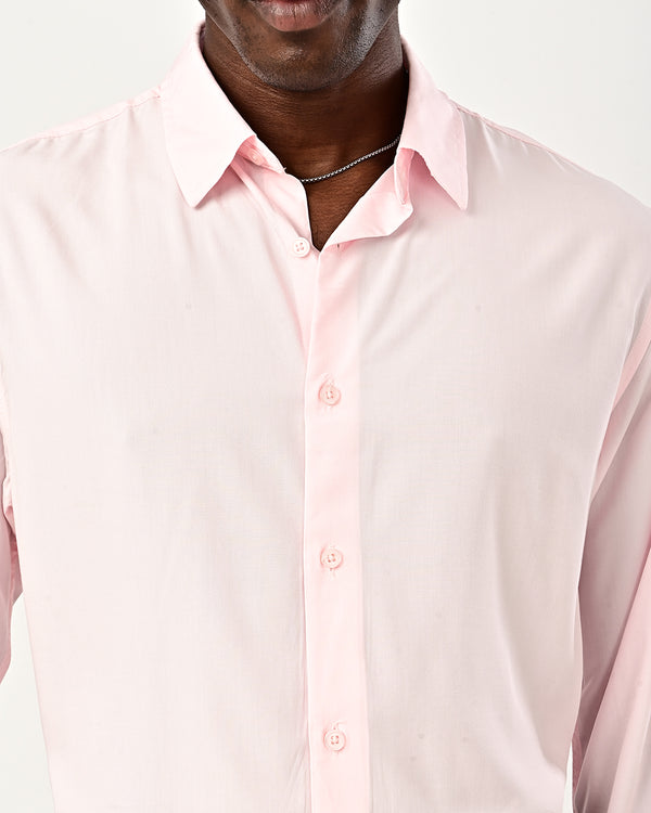 Ilyzly solid poplin Shirt - pink