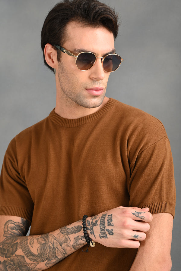 IZI Brown Plain T-Shirt