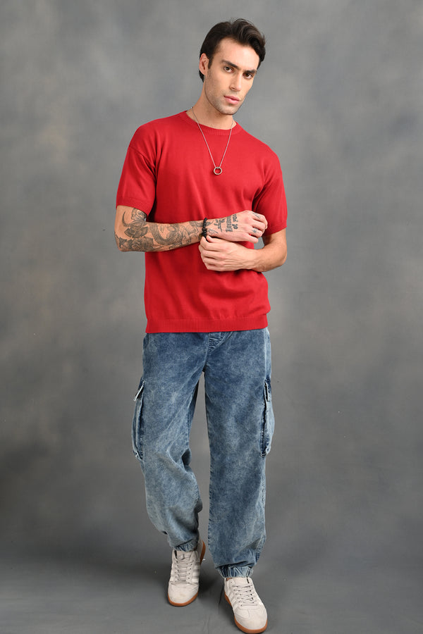 IZI Red Plain T-Shirt