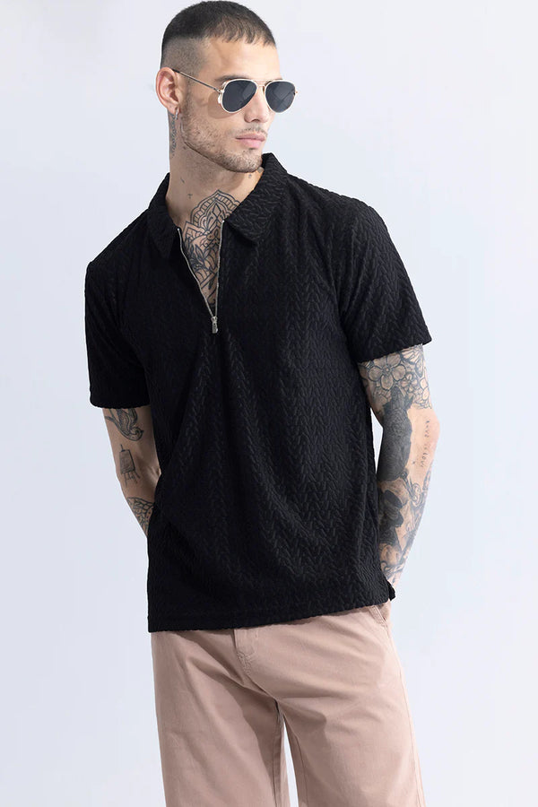 verti-zip black t-shirt