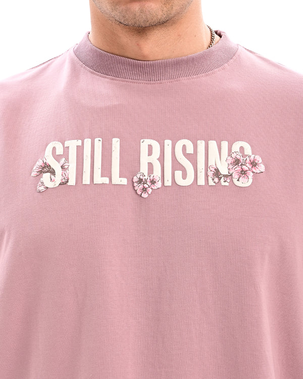 Ilyzly light pink Still Rising Printed T Shirt