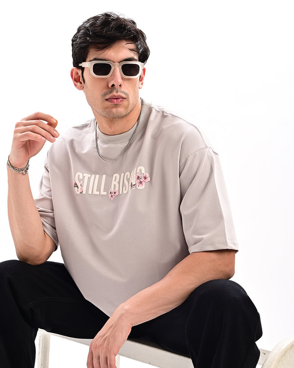 Ilyzly grey Still Rising Printed T Shirt