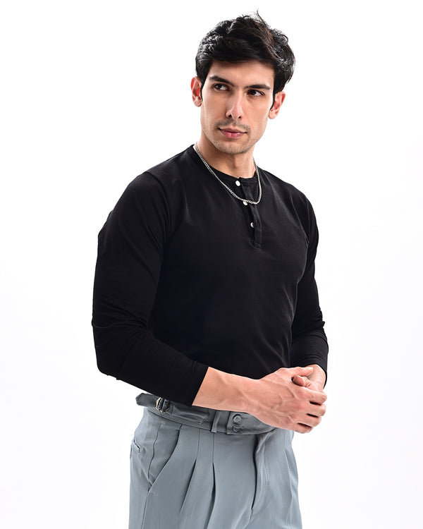 Izi black Henley T Shirt
