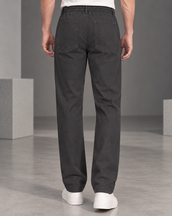 Ilyzly Grey Relaxed Tapered Drawstring Trousers