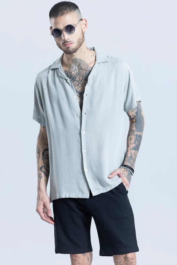 Blissfull linen blend grey shirt