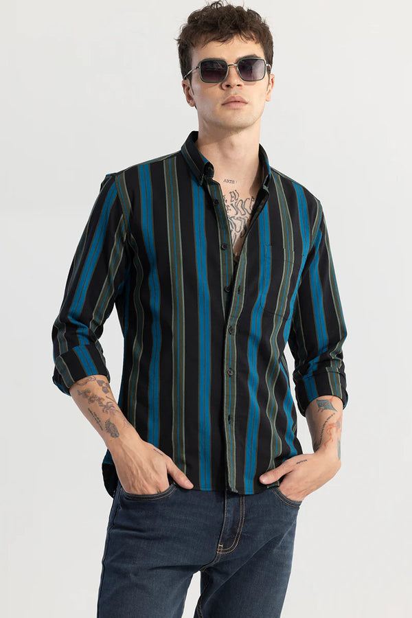 dazzle stripe black shirt