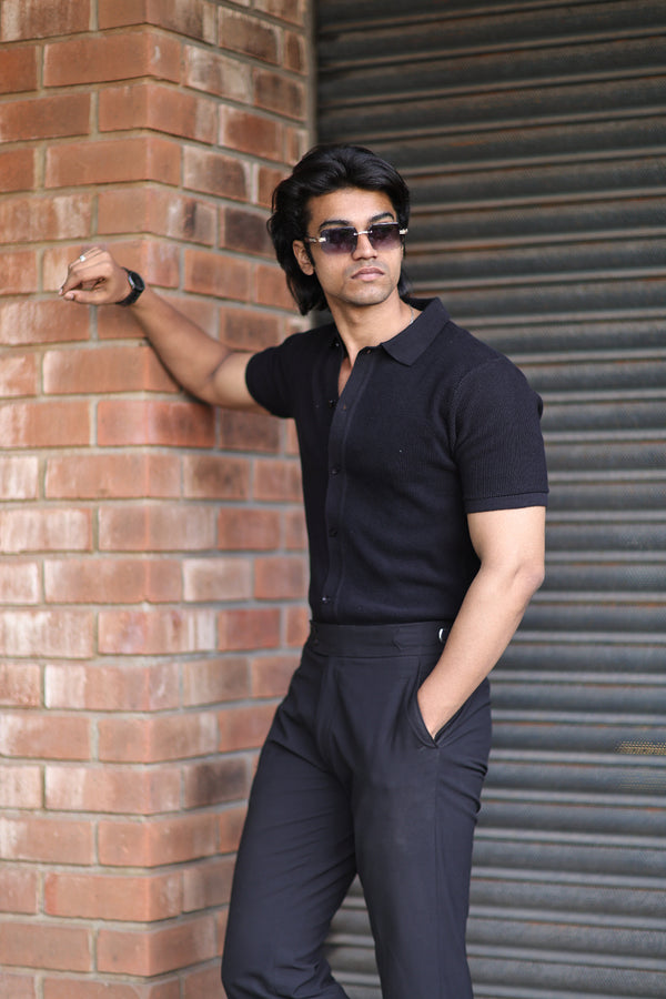 ILYZLY  Half Sleeve Plain Polo Shirt