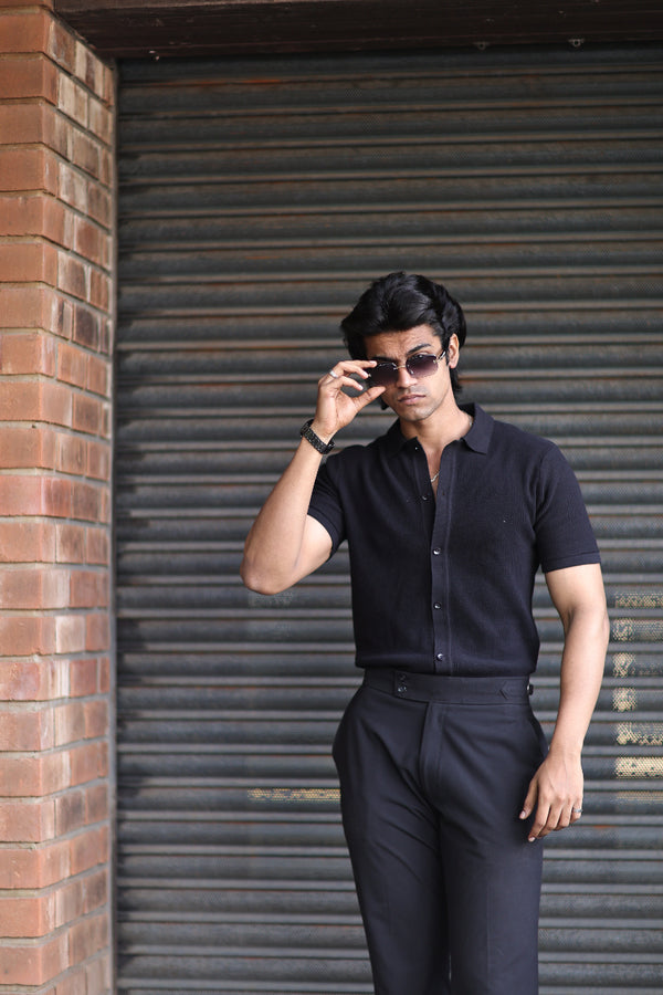 ILYZLY  Half Sleeve Plain Polo Shirt