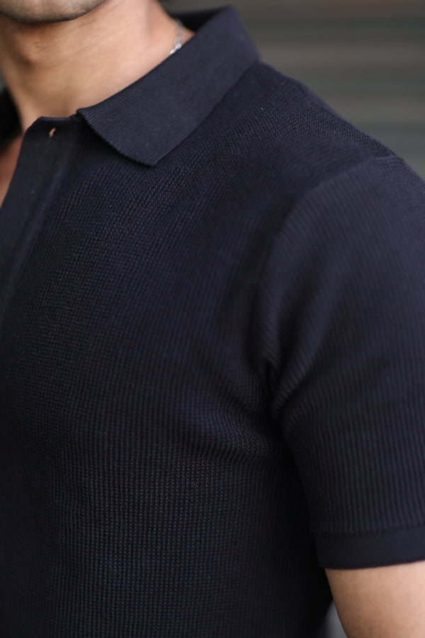 ILYZLY  Half Sleeve Plain Polo Shirt