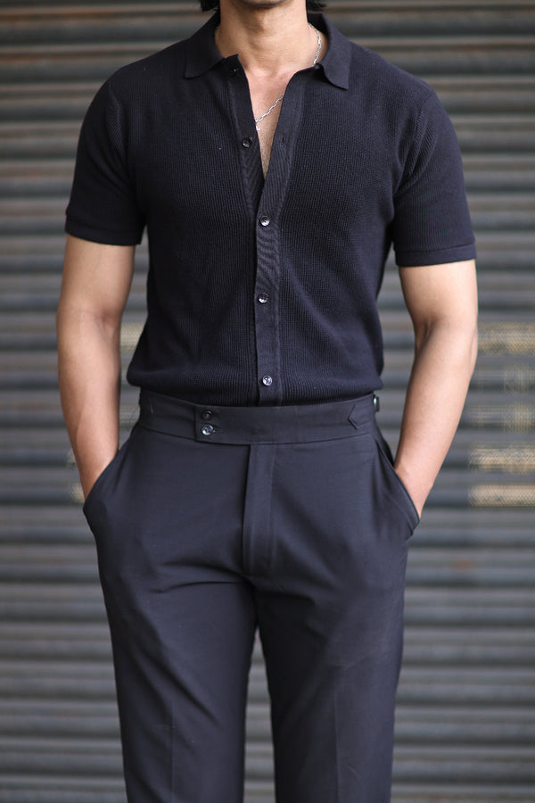 ILYZLY  Half Sleeve Plain Polo Shirt