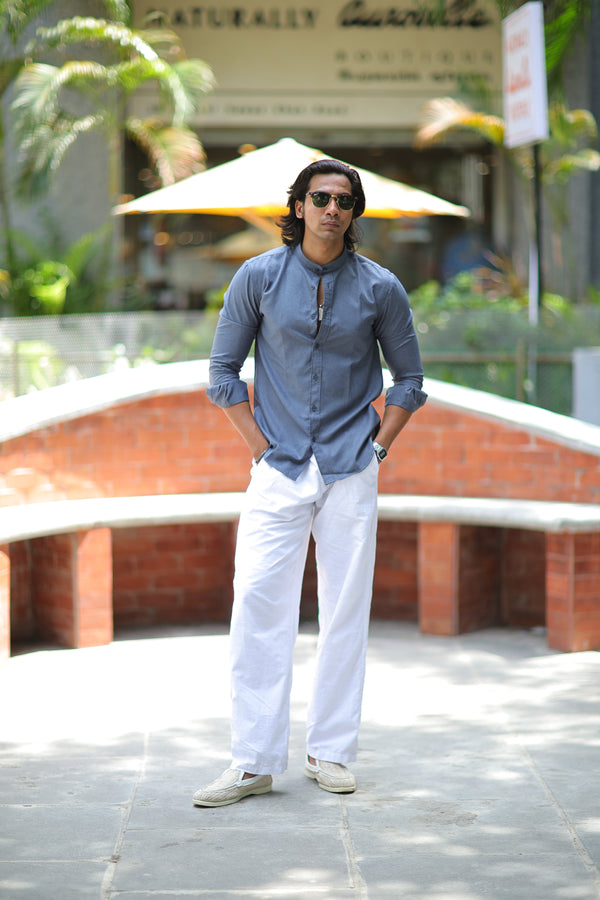 Ilyzly Chinese Collar Shirt