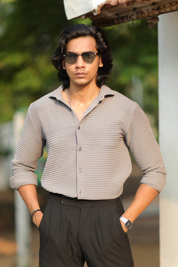 ILYZLY Waffle Weave Office Wear Shirt
