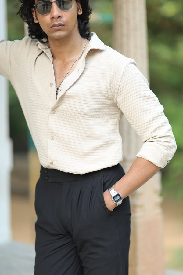 ILYZLY Waffle Weave Office Wear Shirt
