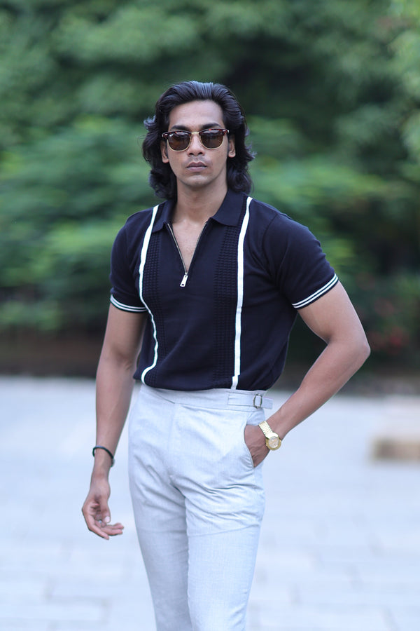 Black old money Polo T-Shirt