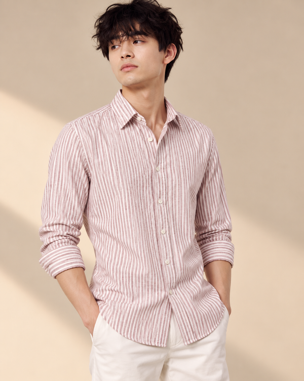 Ilyzly Pink Vertical Stripe Button-Down Shirt