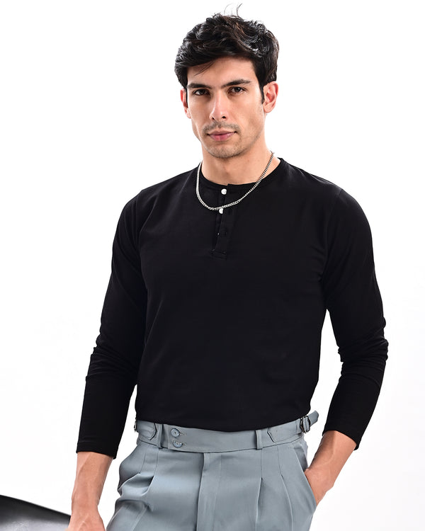 Izi black Henley T Shirt