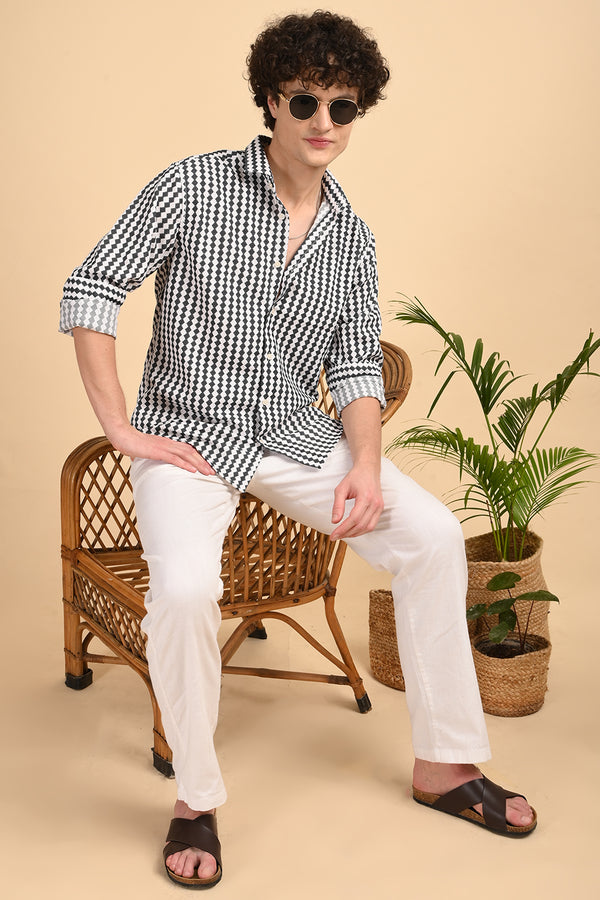 ILYZLY Black DIamond Design Shirt