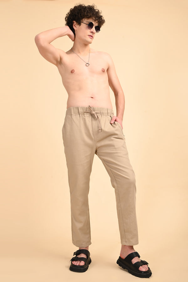 ILYZLY Light Brown Side Zip Pant
