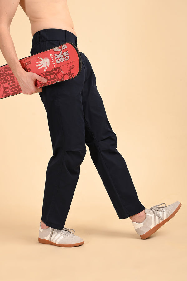ILYZLY Navy Blue Elastic Formal Pant